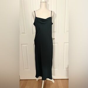 NWT BANANA REPUBLIC Elegant Sleeveless Maxi Slip Dress, Dark Green, Size 10